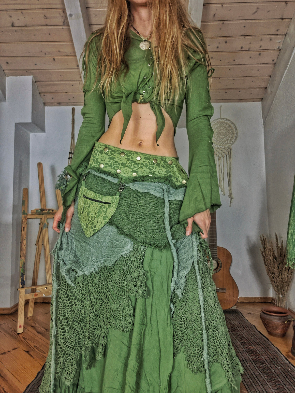 Wild Leaf Fairy Maxi Skirt