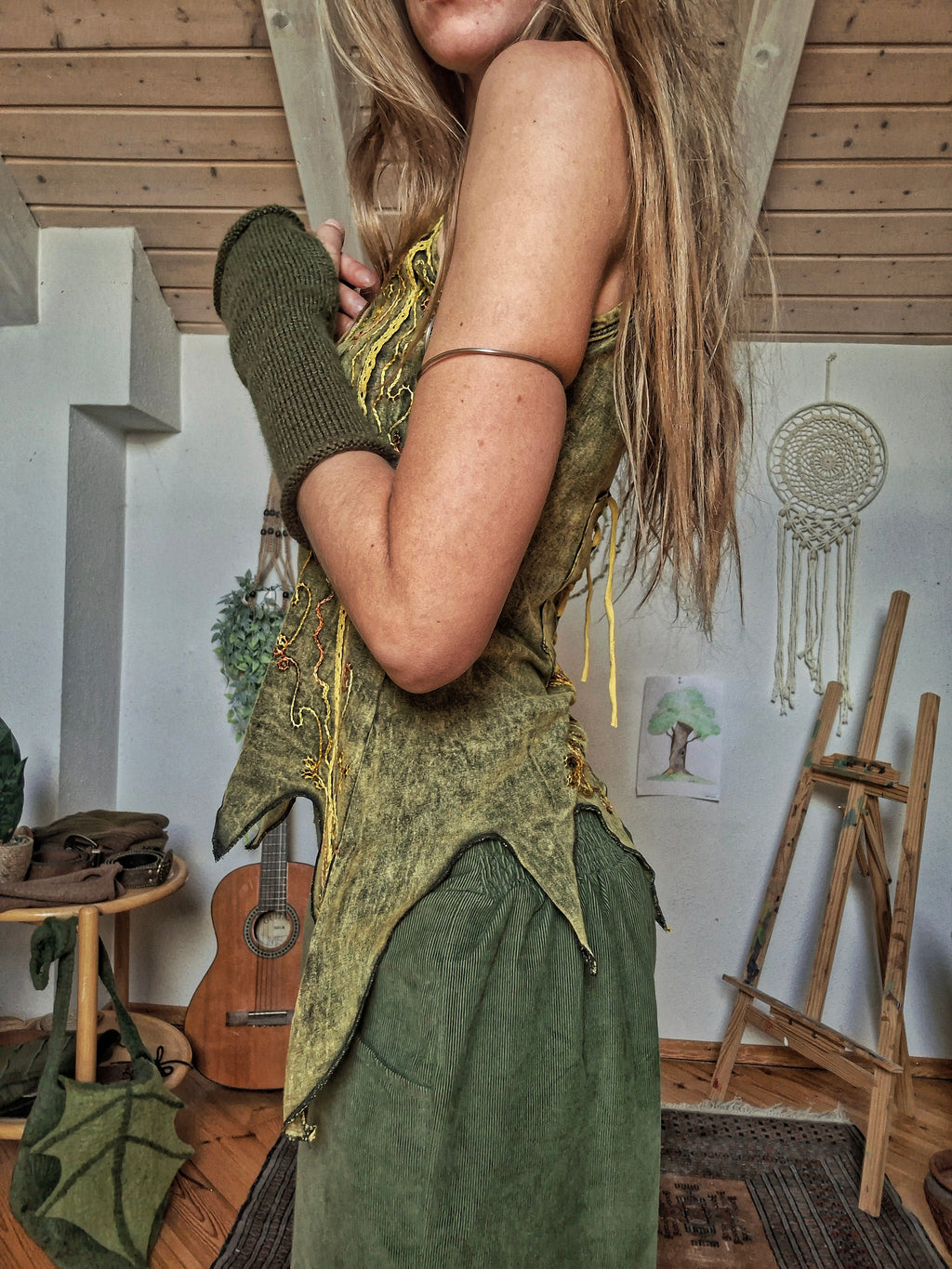 Woodland Elf Embroidered Corset Top