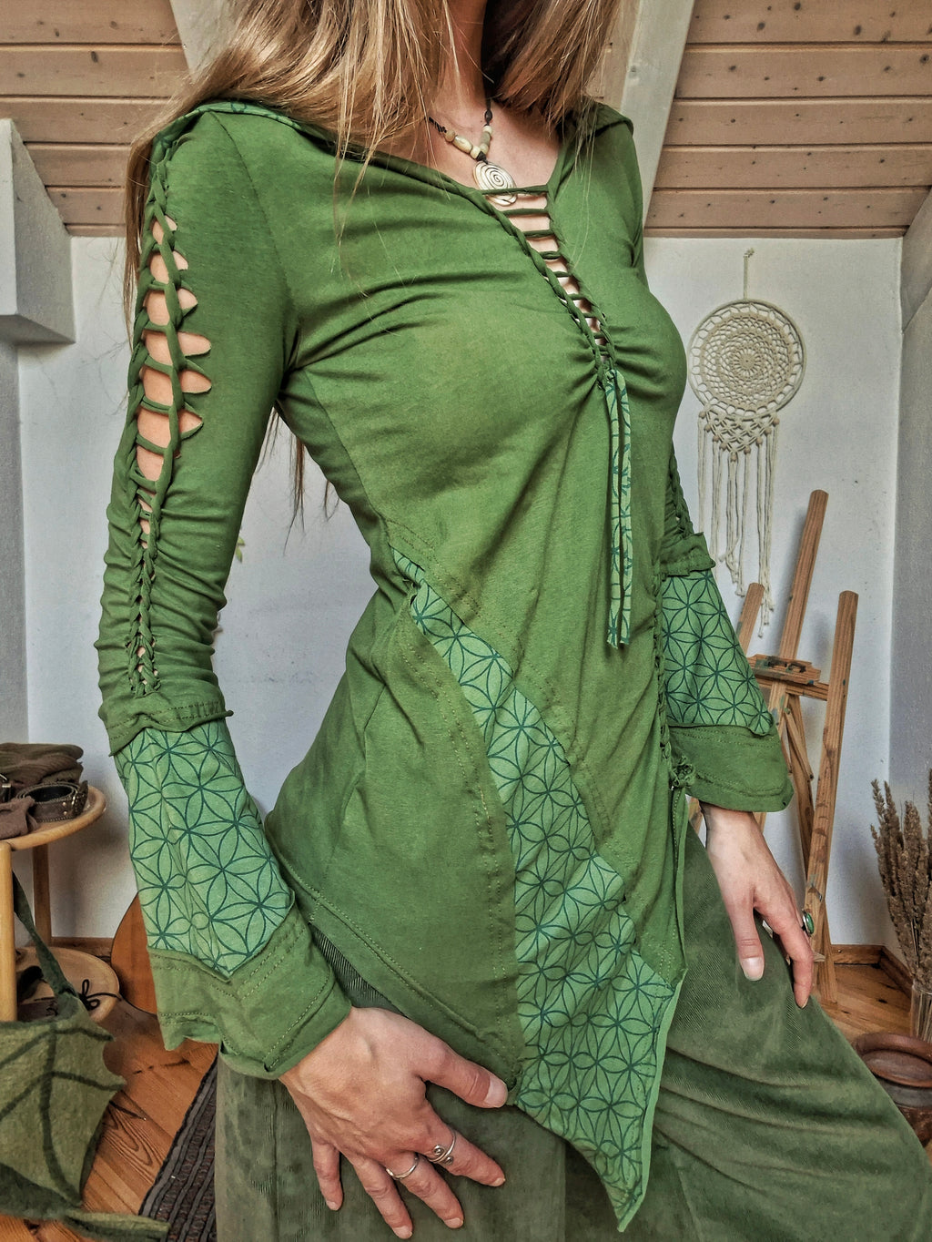 Enchanted Forest Elf Lace-up Top