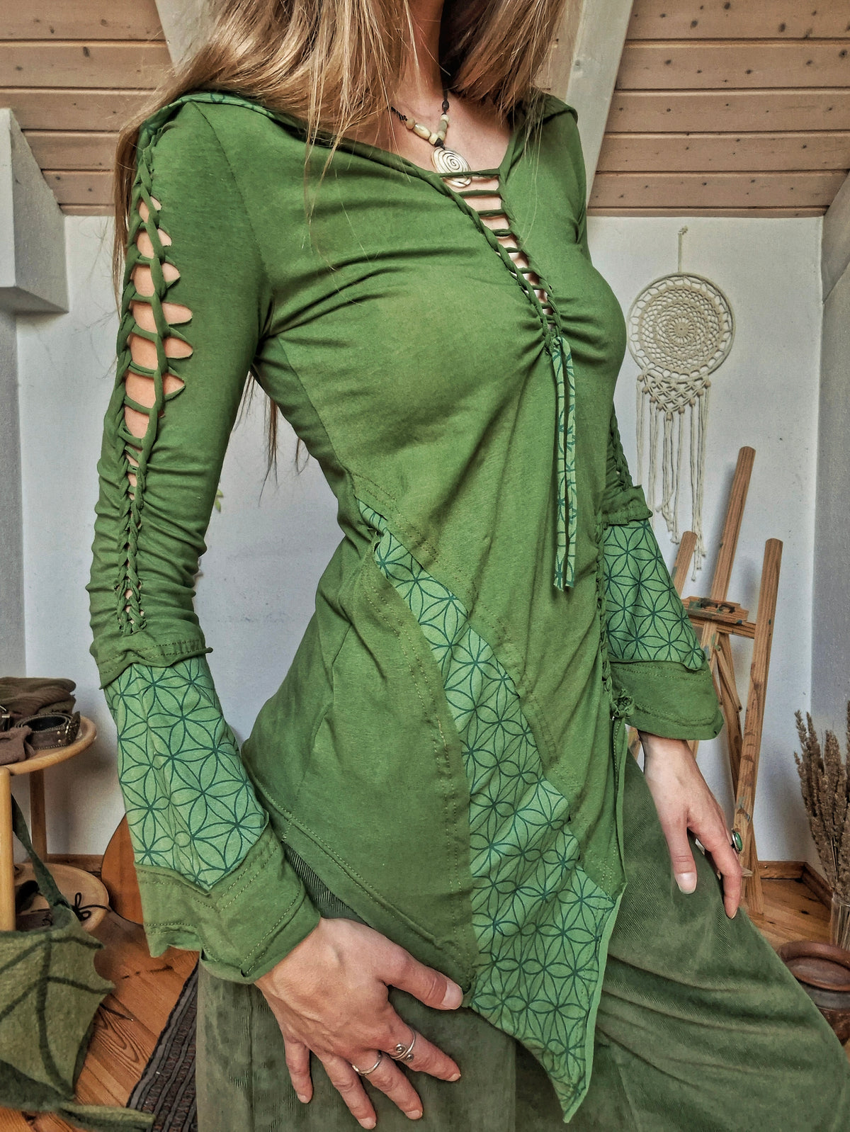 Enchanted Forest Elf Lace-up Top