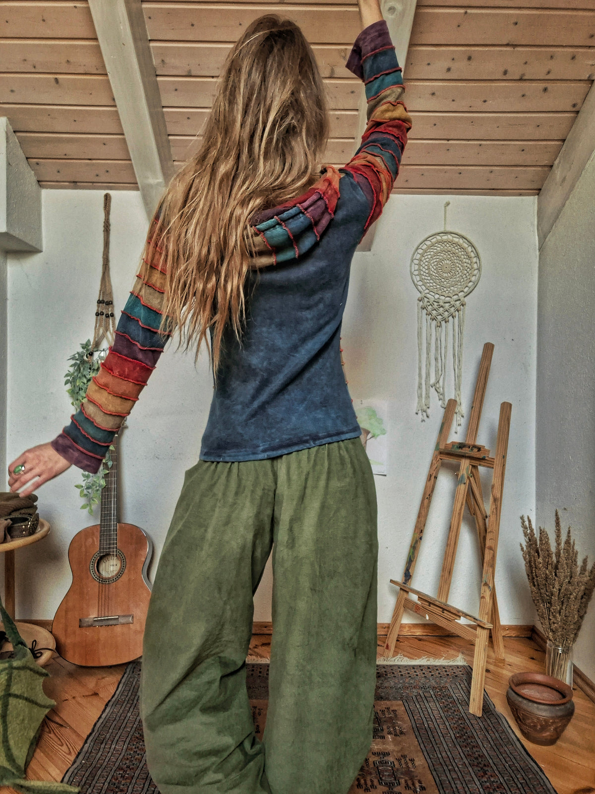 Colorful Rainbow Patchwork Hoodie