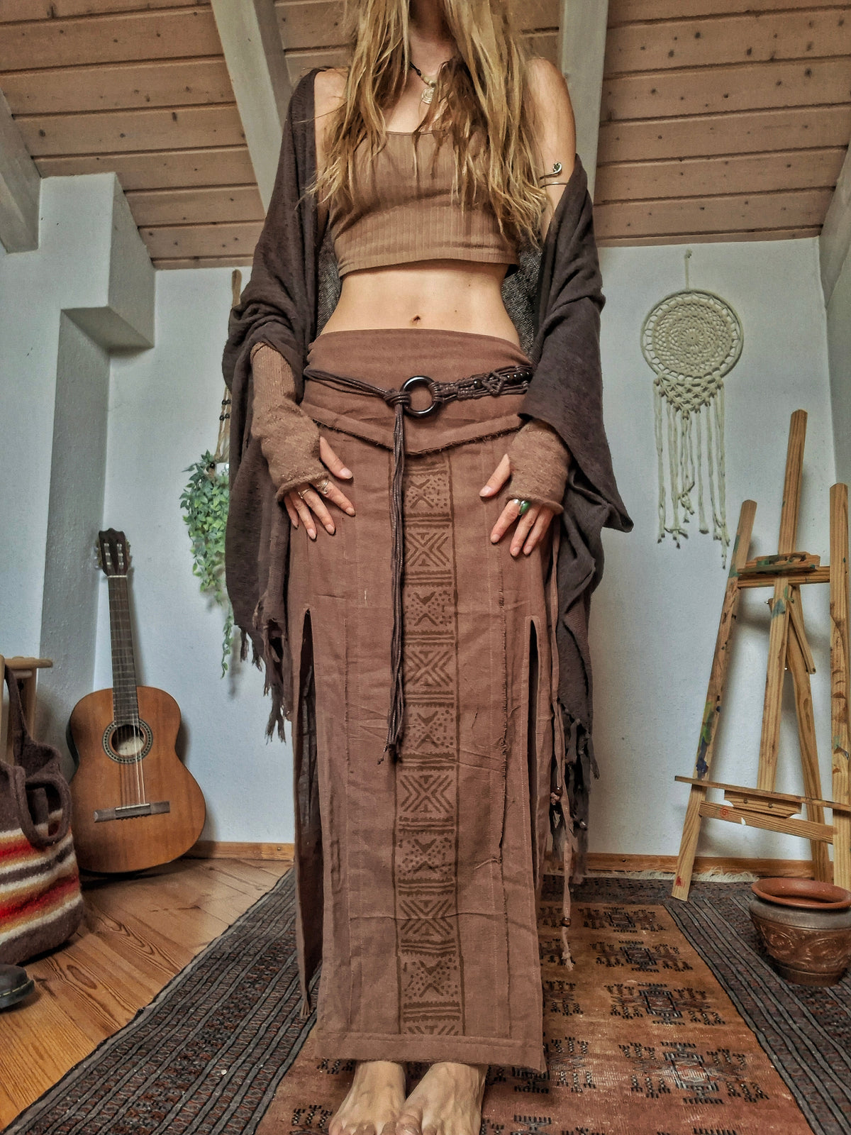 Sacred Earth Tribal Wrap Maxi Skirt