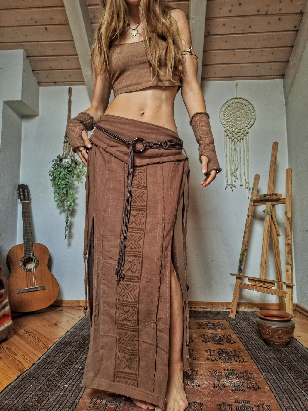 Sacred Earth Tribal Wrap Maxi Skirt