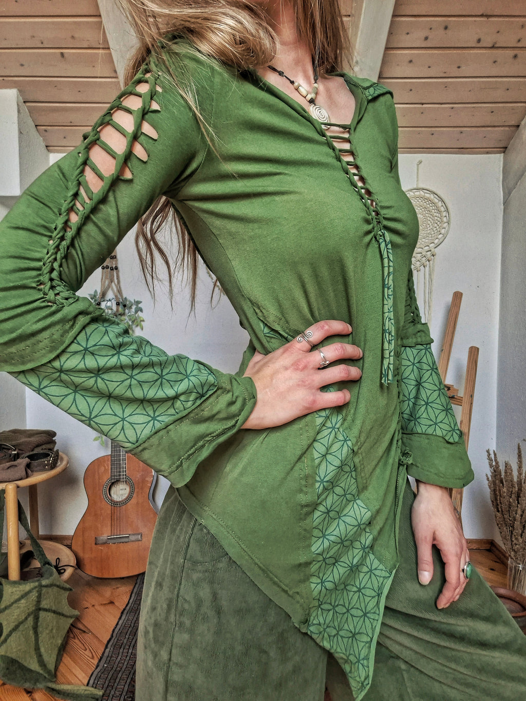 Enchanted Forest Elf Lace-up Top