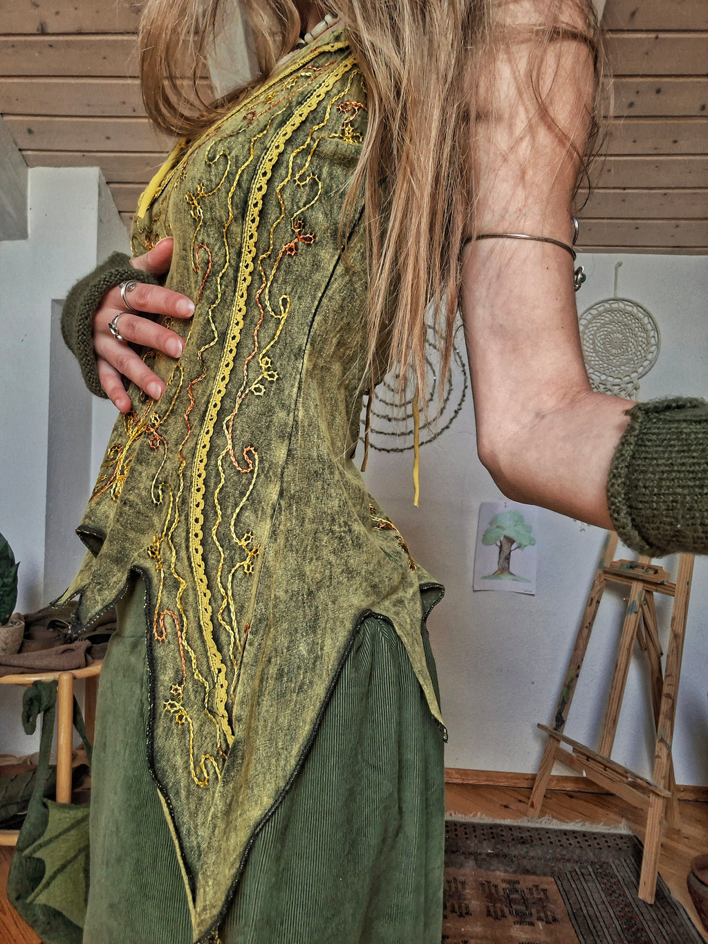 Woodland Elf Embroidered Corset Top