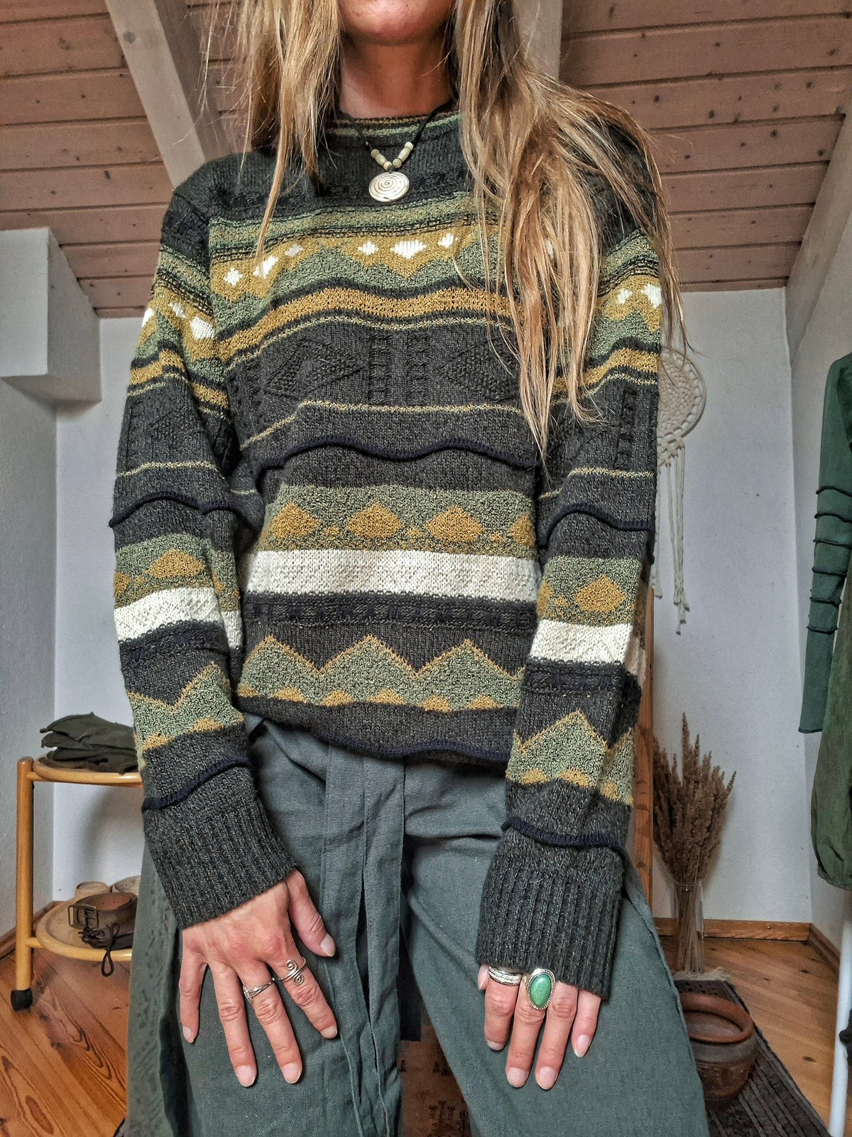 Mystical Forest 90s Knit Wool Jumper