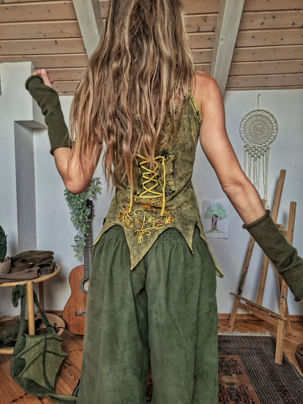 Woodland Elf Embroidered Corset Top