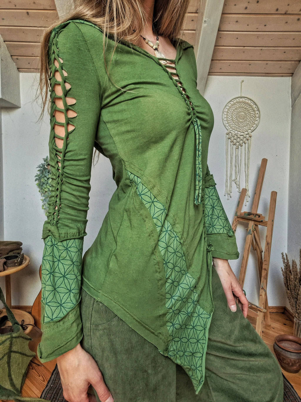 Enchanted Forest Elf Lace-up Top