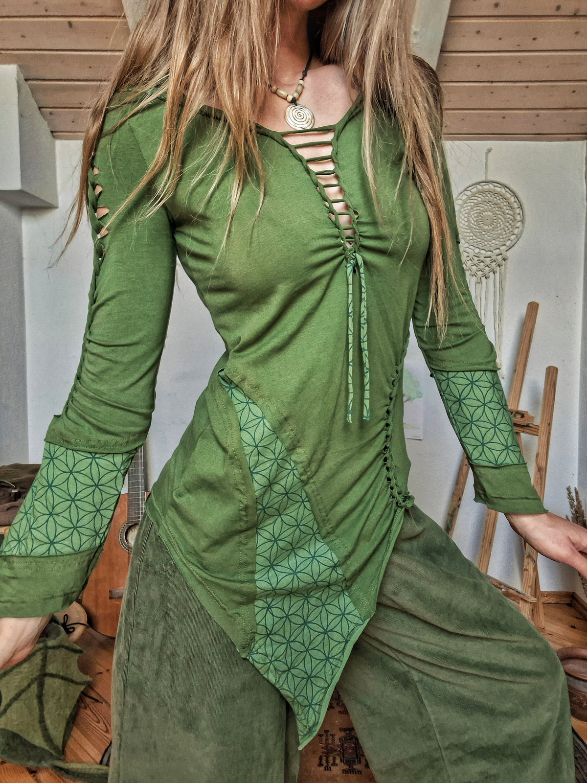 Enchanted Forest Elf Lace-up Top