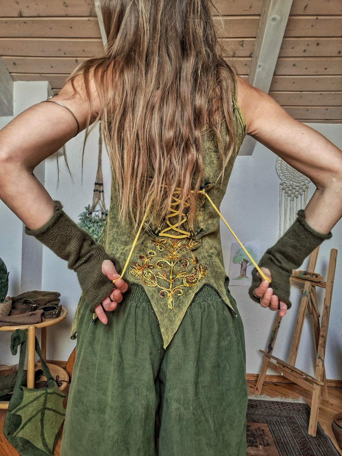 Woodland Elf Embroidered Corset Top