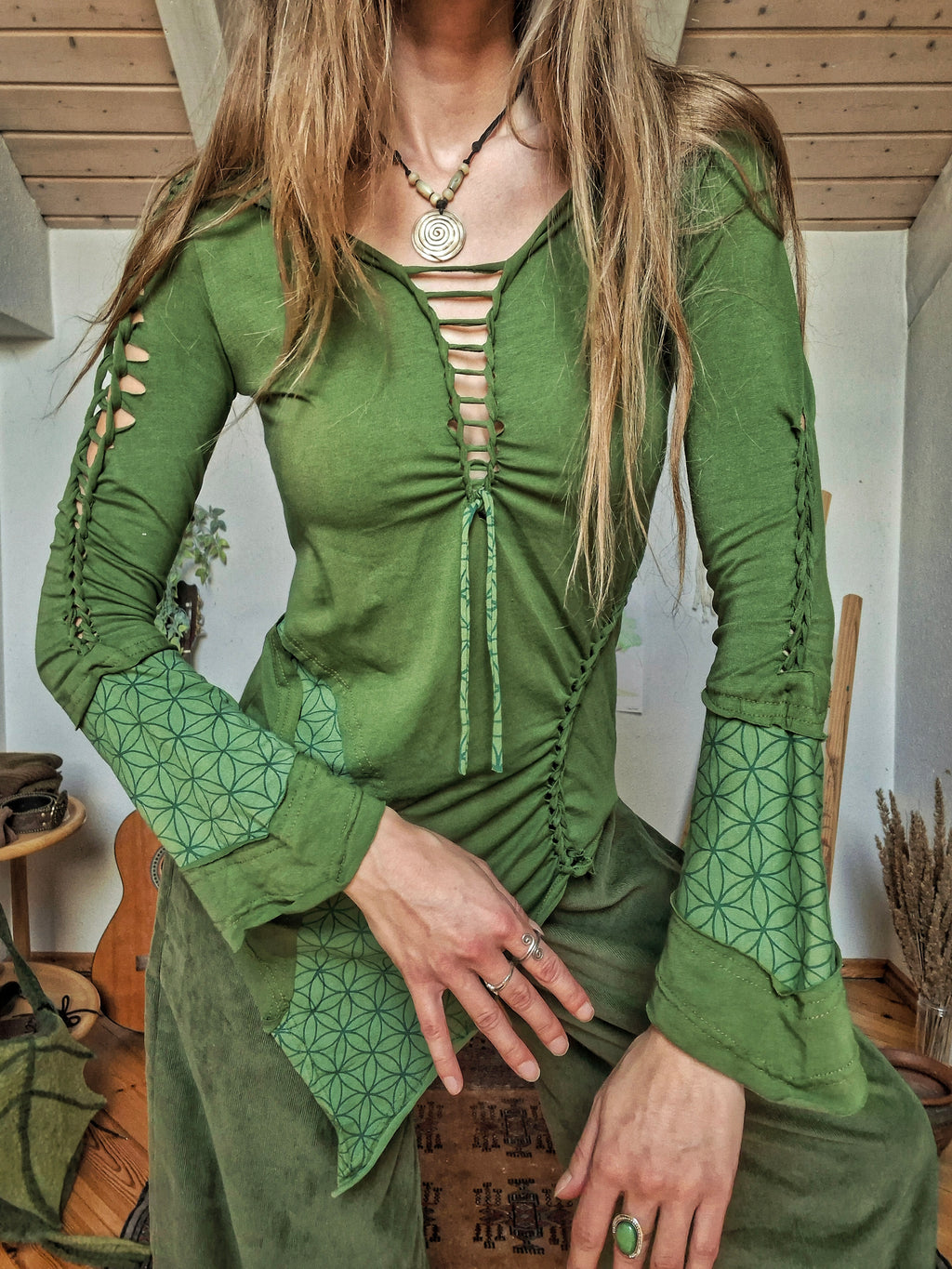 Enchanted Forest Elf Lace-up Top