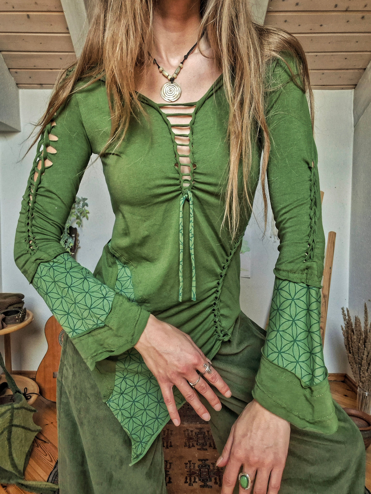 Enchanted Forest Elf Lace-up Top