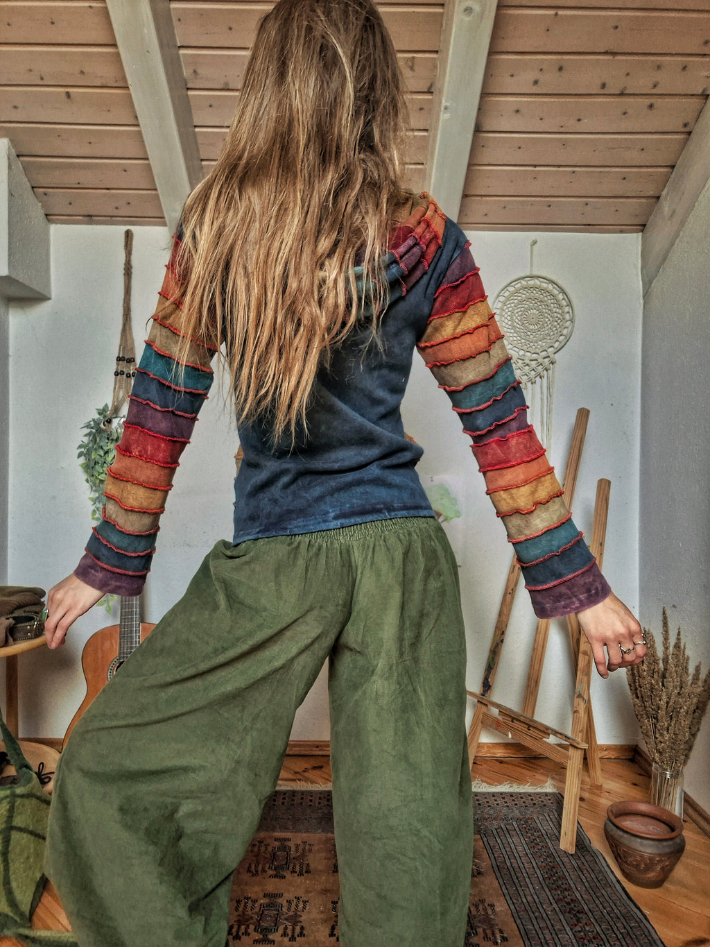 Colorful Rainbow Patchwork Hoodie