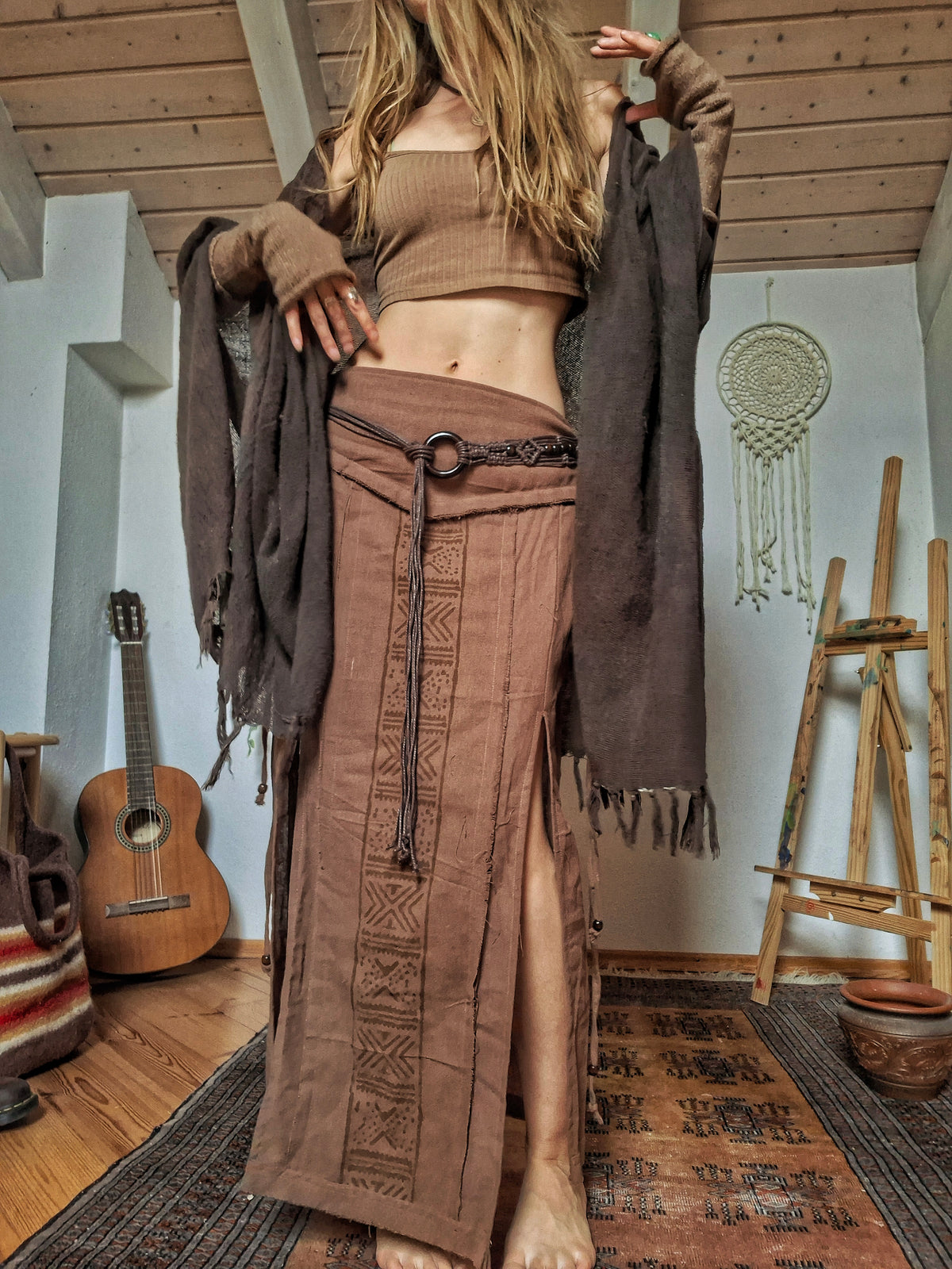 Sacred Earth Tribal Wrap Maxi Skirt