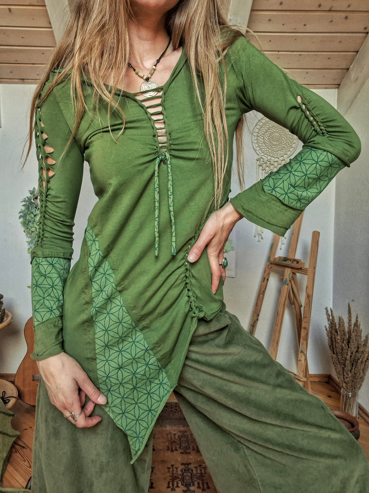 Enchanted Forest Elf Lace-up Top