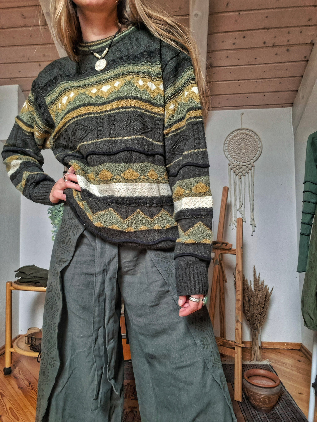 Mystical Forest 90s Knit Wool Jumper